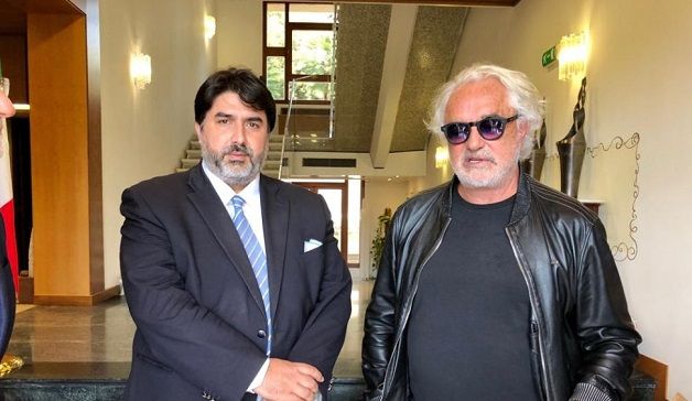 Christian Solinas incontra Flavio Briatore: “Un amico della Sardegna, ci può dare una mano”