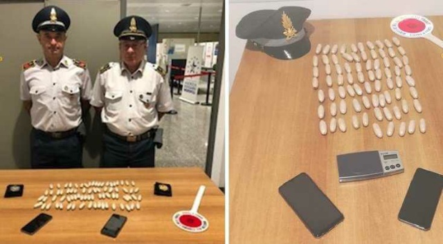 Sbarca in aeroporto con 75 ovuli di eroina, arrestato dai Finanzieri 
