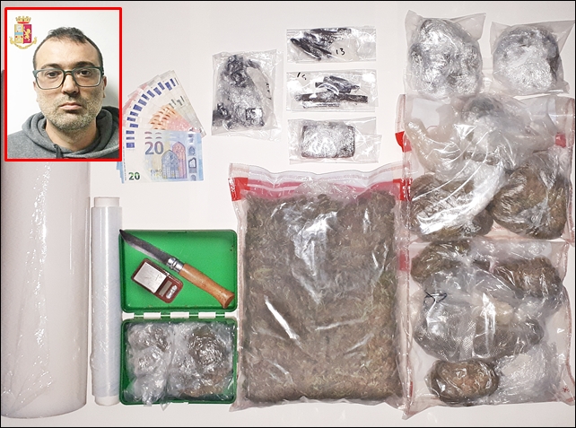 Pusher nei guai, la Polizia gli sequestra oltre 1 Kg di droga: blitz a San Michele