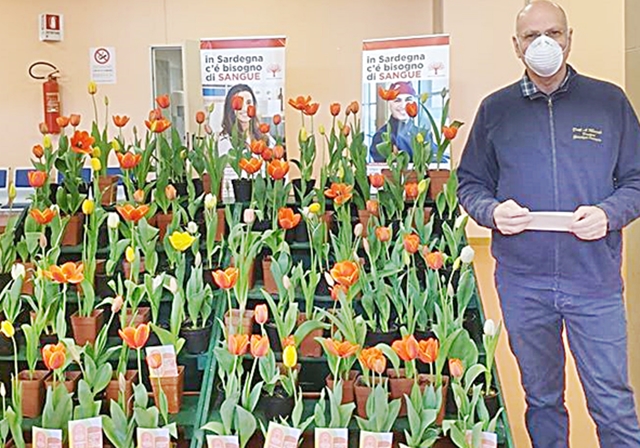 Il bellissimo regalo all’Oncologico: i tulipani donati all’Ospedale di via Jenner per allontanare la negatività del Coronavirus