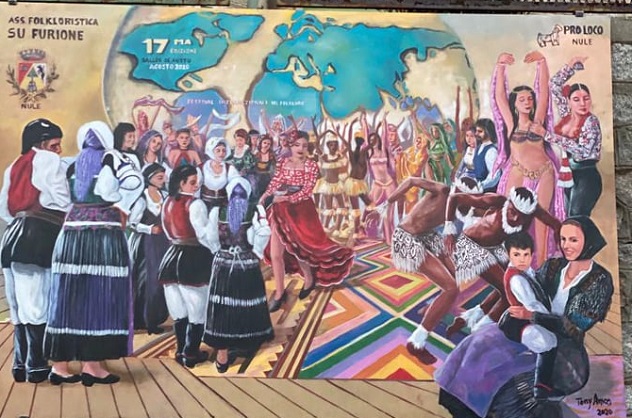Il Covid ferma le danze ma non la passione, murale celebrativo per il Festival del folklore