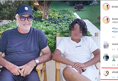 Briatore, prima foto col figlio dopo le dimissioni dal San Raffaele: “14 giorni passano veloci”