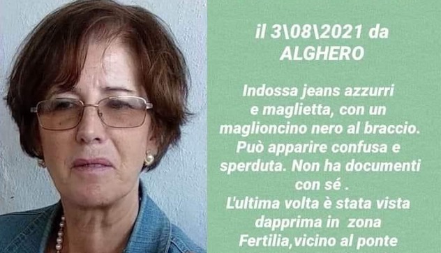 Scomparsa da Alghero. “Mamma torna a casa”: l’appello del figlio di Giovanna Cilla