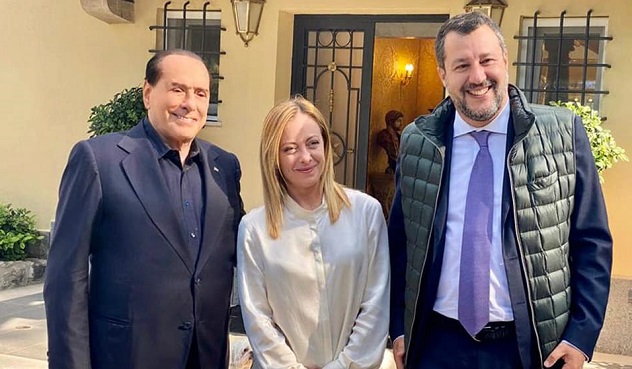 Berlusconi, Meloni e Salvini insieme a Roma: 