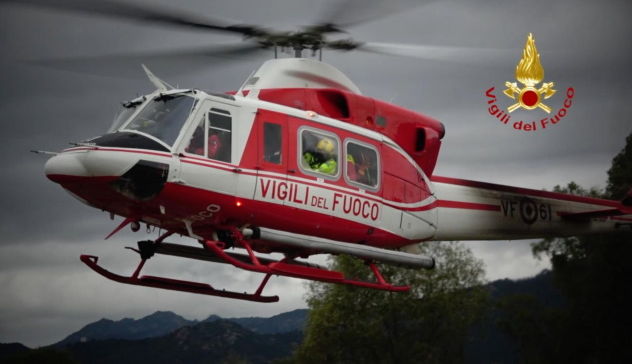 Cagliari. Non si arresta il lavoro dell'equipaggio dell'elicottero AB 412 dei Vigili del fuoco