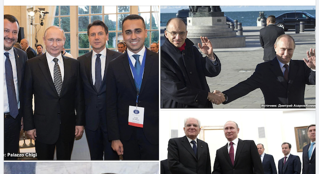 L’Ambasciata russa pubblica le foto di Putin con i politici italiani: 